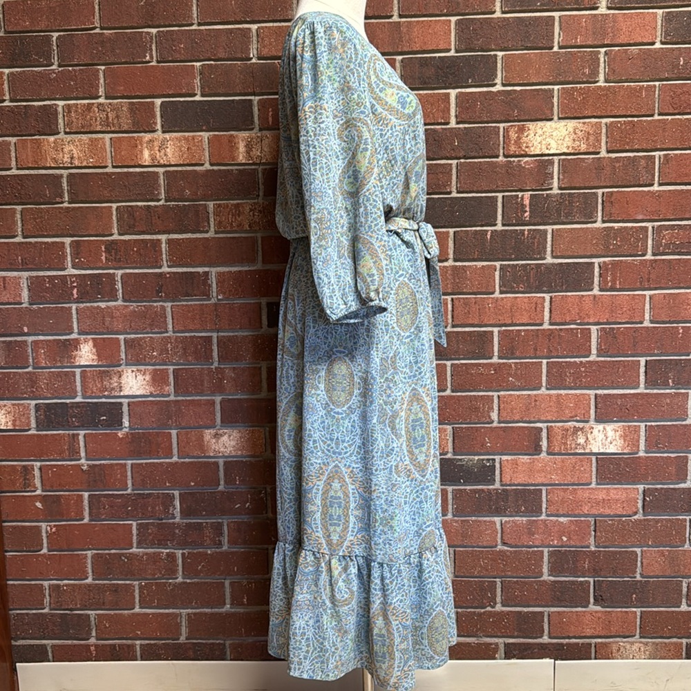 Jane & Delancey Blue Paisley Print Dress Size Medium - Picture 10 of 13